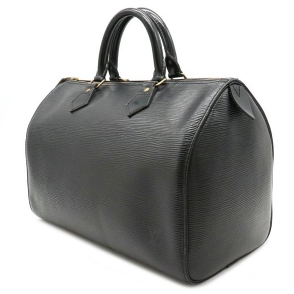 Vintage Louis Vuitton Epi Speedy 35 Black Leather Satchel Boston Bag Gold - Picture 4 of 15